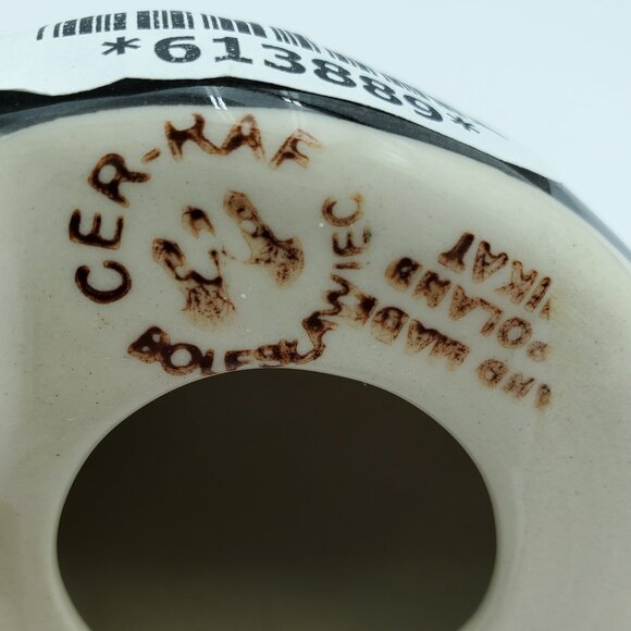 Polish Pottery Poppy Passion Cat Figurine Unikat Red Flower Cat Statue - Picture 8 of 8